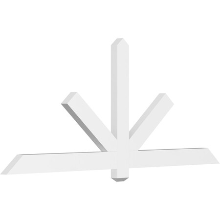 Ekena Millwork Kennewick Architectural Grade PVC Gable Bracket, 72"W x 30"H x 2"D x 4"F, 10/12 Pitch GBP072X30X0204KEN00